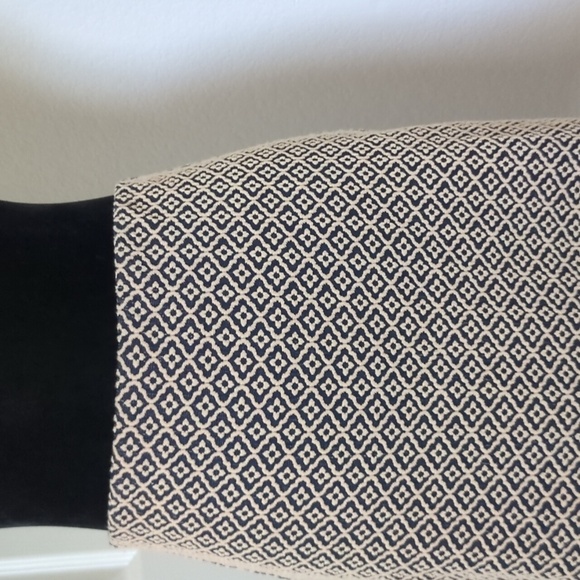 Ann Taylor Loft Blue Beige Geometric Floral Flounce Skirt Size Small Petite - Picture 3 of 7